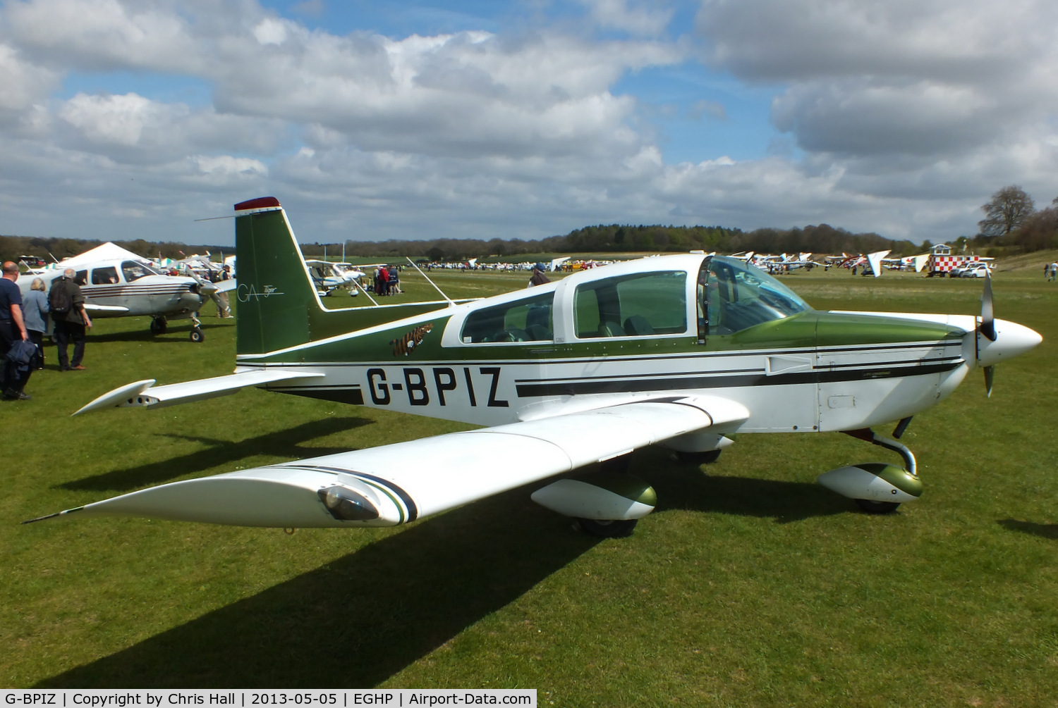 G-BPIZ, 1979 Gulfstream American AA-5B Tiger C/N AA5B-1154, at the LAA Microlight Trade Fair, Popham