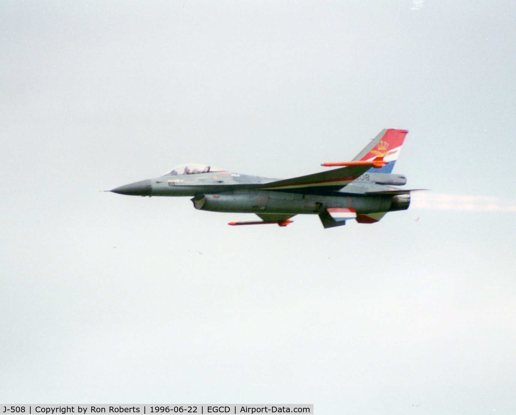 J-508, 1987 Fokker F-16A Fighting Falcon C/N 6D-147, The Royal Netherlands Air Force F16