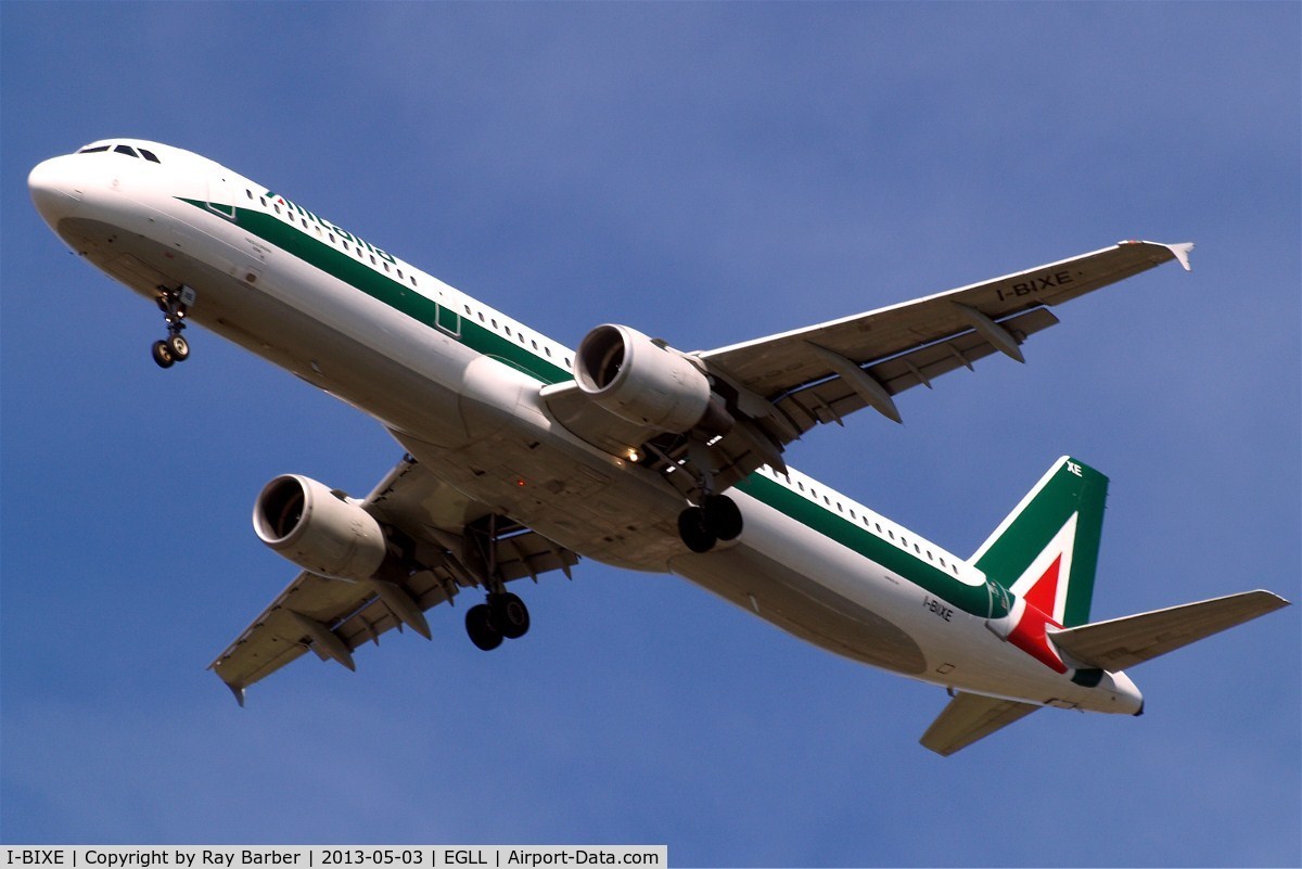 I-BIXE, 1994 Airbus A321-112 C/N 488, Airbus A321-112 [0488] (Alitalia) Home~G 03/05/2013. Revised scheme on approach 27R.