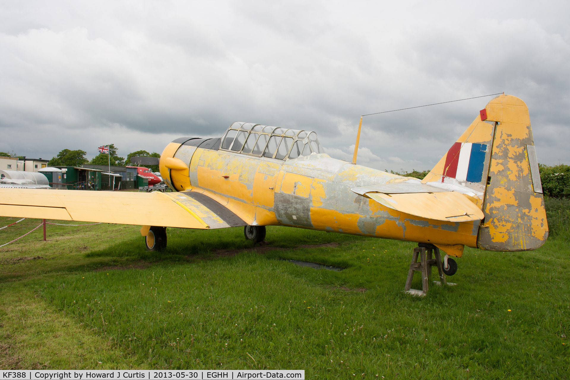 KF388, North American Harvard IIB C/N Composite, At the Bournemouth Aviation Museum, undergoing a repaint.