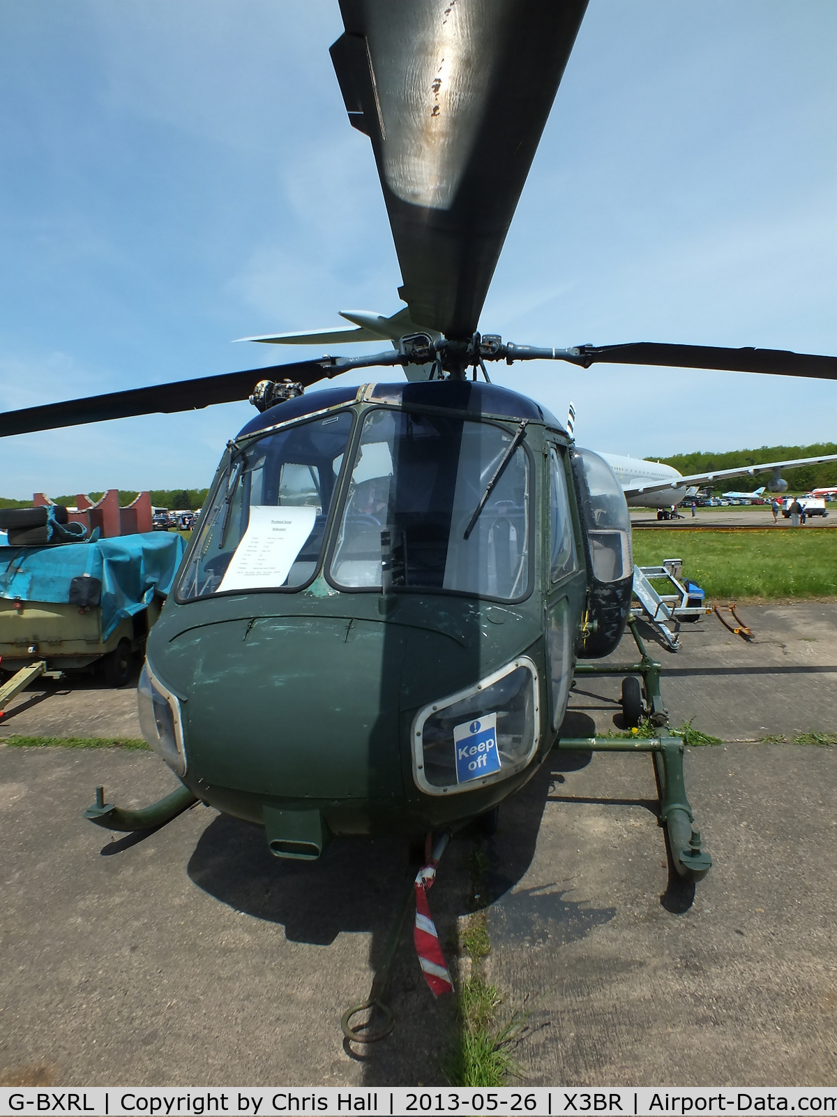 G-BXRL, 1966 Westland Scout AH.1 C/N F9636, at the Cold War Jets open day, Bruntingthorpe