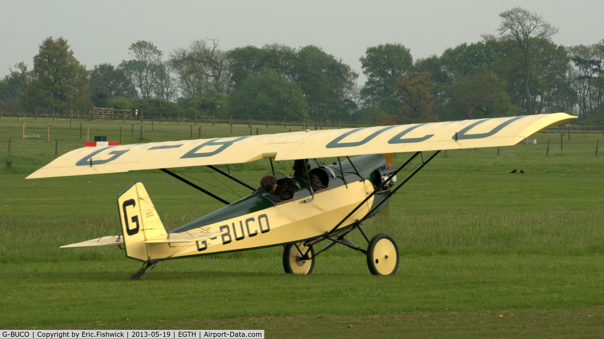 G-BUCO, 1992 Pietenpol Air Camper C/N PFA 047-11829, 2. G-BUCO departing Shuttleworth Flying Day and LAA Party in the Park, May 2013.