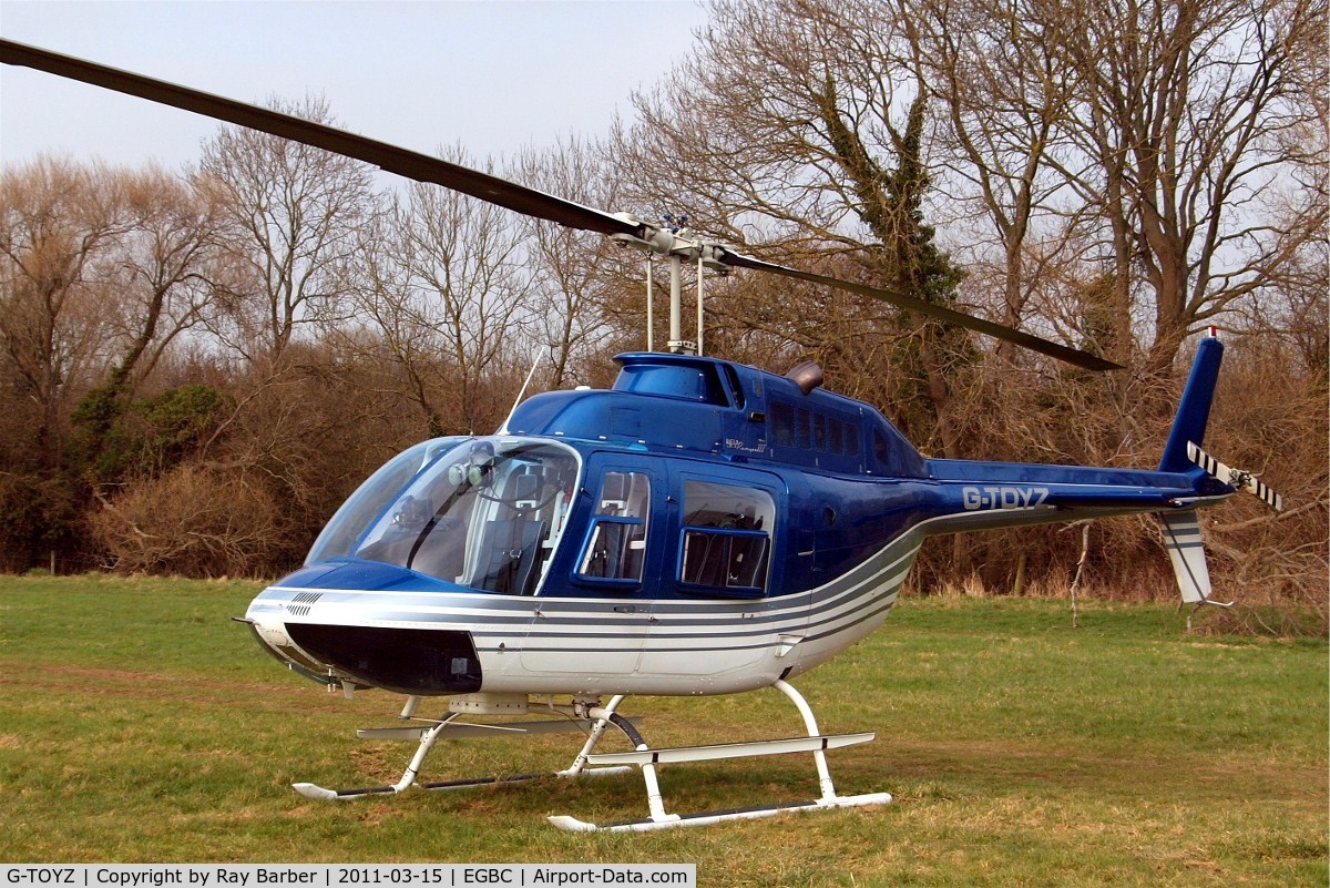 G-TOYZ, 1986 Bell 206B JetRanger III C/N 3949, Bell 206B-3 Jet Ranger III [3949] Cheltenham Racecourse~G 15/03/2011