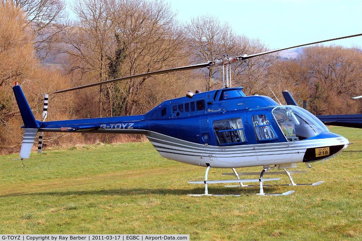G-TOYZ, 1986 Bell 206B JetRanger III C/N 3949, Bell 206B-3 Jet Ranger III [3949] Cheltenham Racecourse~G 17/03/2011