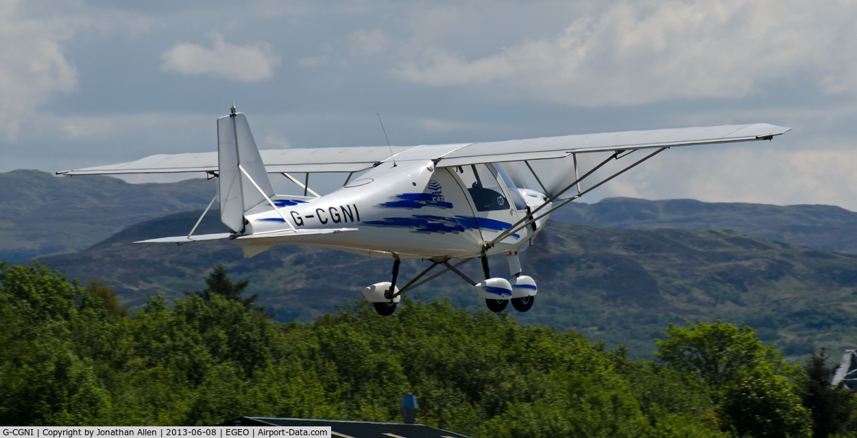 G-CGNI, 2010 Comco Ikarus C42 FB80 C/N 1005-7108, Departing from Oban Airport (North Connel).