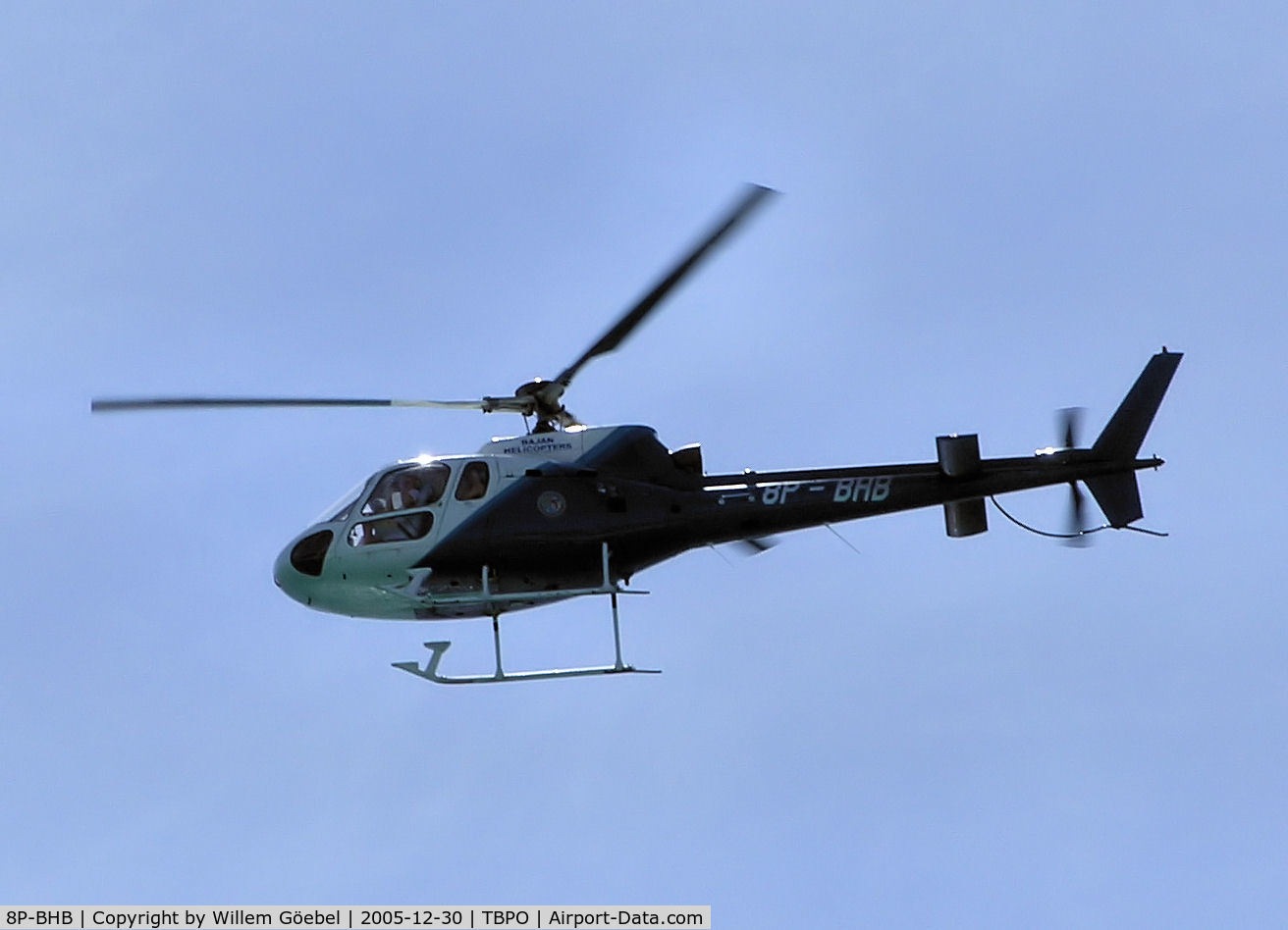 8P-BHB, Aerospatiale AS-350B Ecureuil C/N 1874, Fly over the harbour of Barbados