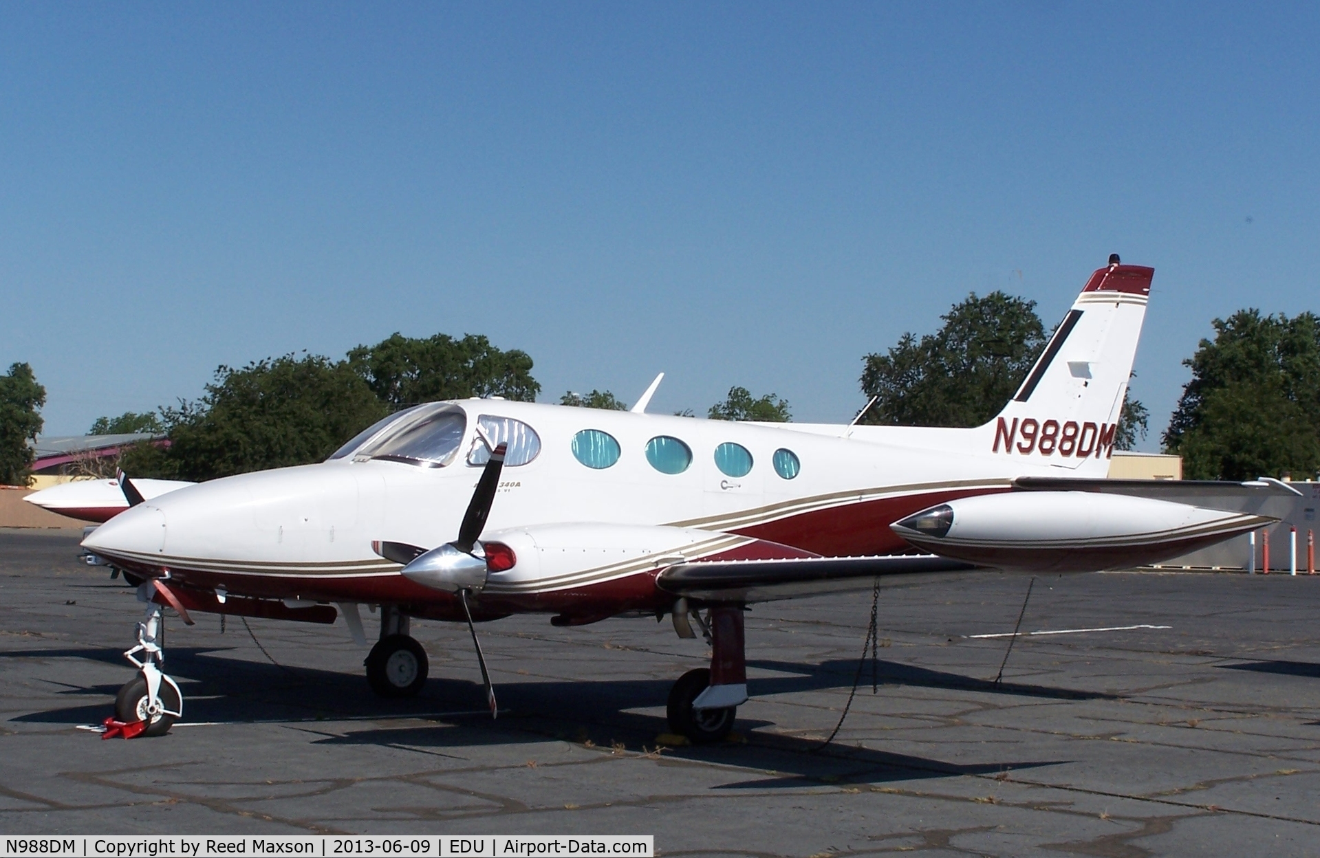 N988DM, 1981 Cessna 340A C/N 340A1244, Left front on tarmac