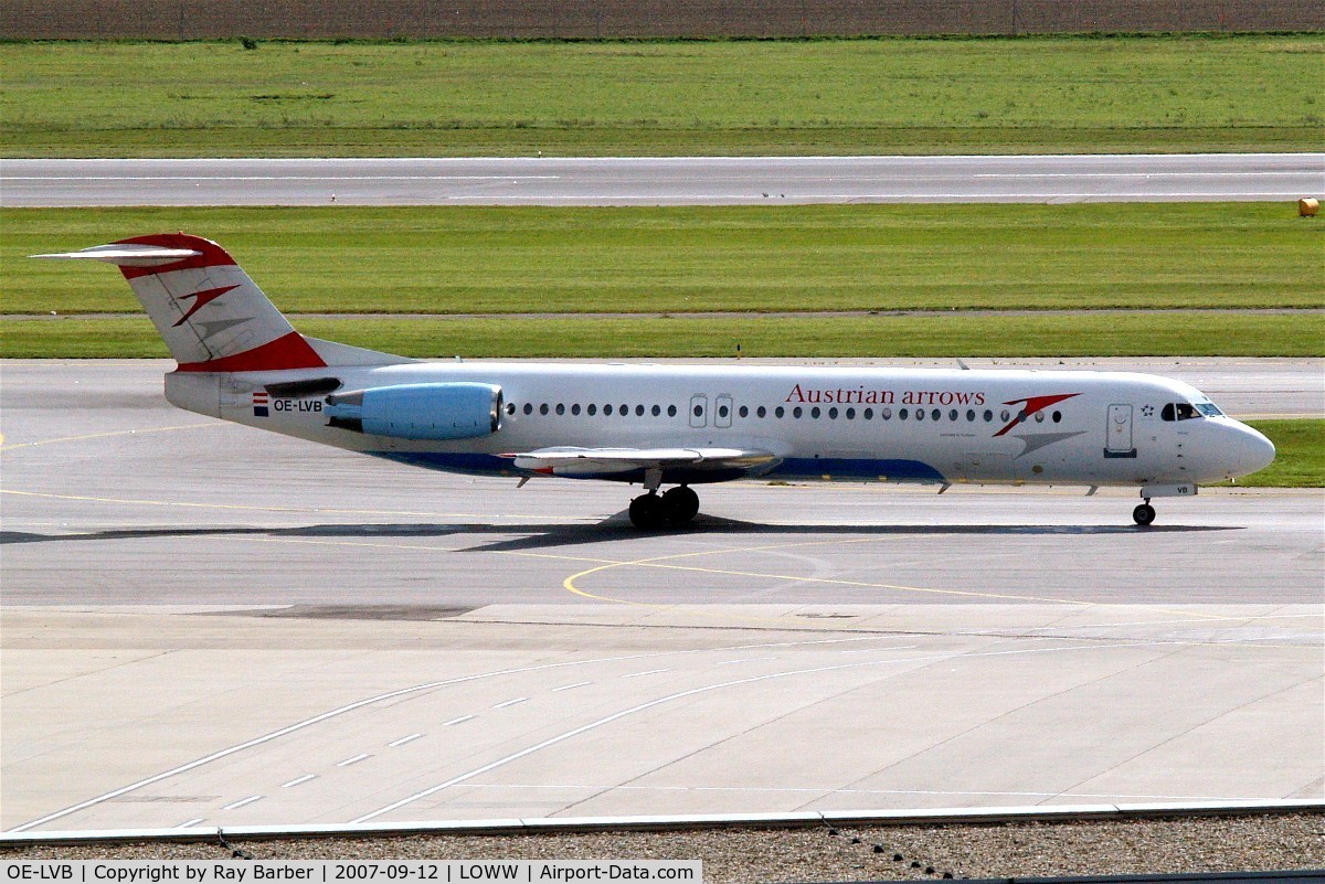 OE-LVB, 1994 Fokker 100 (F-28-0100) C/N 11502, Fokker F-100 [11502] (Austrian Arrows) Vienna-Schwechat~OE 12/09/2007