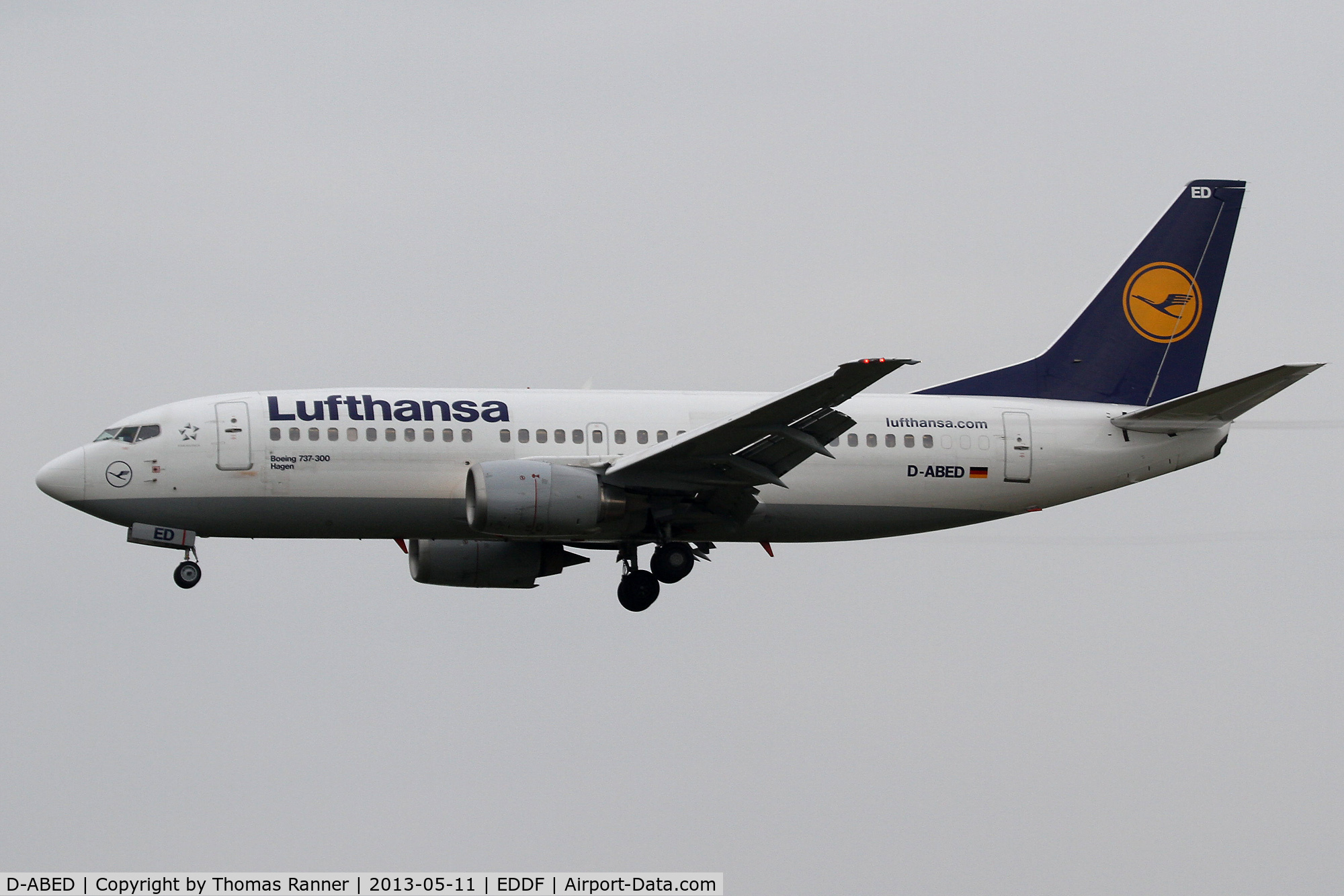 D-ABED, 1991 Boeing 737-330 C/N 25215, Lufthansa Boeing 737