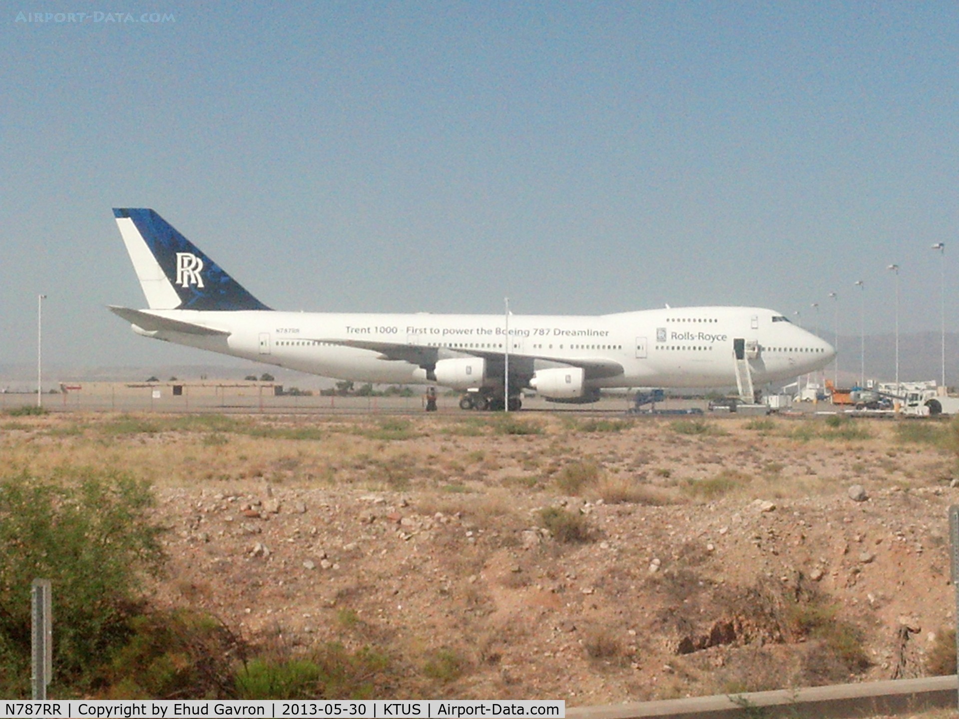N787RR, 1980 Boeing 747-267B C/N 21966, Rolls-Royce promo platform parked in between short runs to elsewhere....