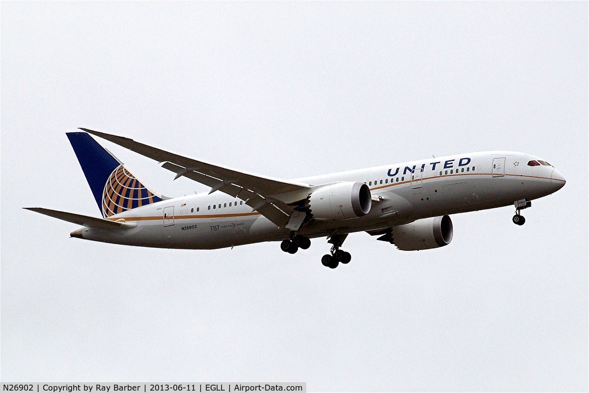 N26902, 2012 Boeing 787-8 Dreamliner C/N 34822, Boeing 787-8 Dreamliner [34822] (United Airlines) Home~G 11/06/2013. UA124 first United flight into Heathrow.