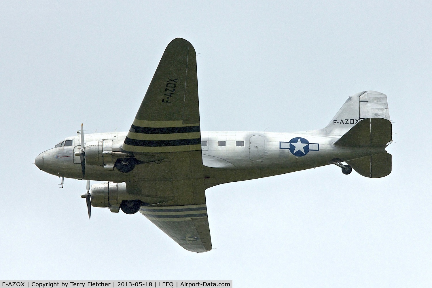 F-AZOX, 1945 Douglas DC-3C-S1C3G (C-47B-35-DK) C/N 16604, At 2013 Airshow at La Ferte Alais , Paris , France