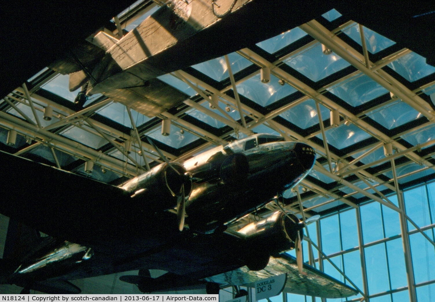 N18124, 1937 Douglas DC-3-201 C/N 2000, Douglas DC-3-201, N18124, at the National Air and Space Museum, Washington, DC - July 1978