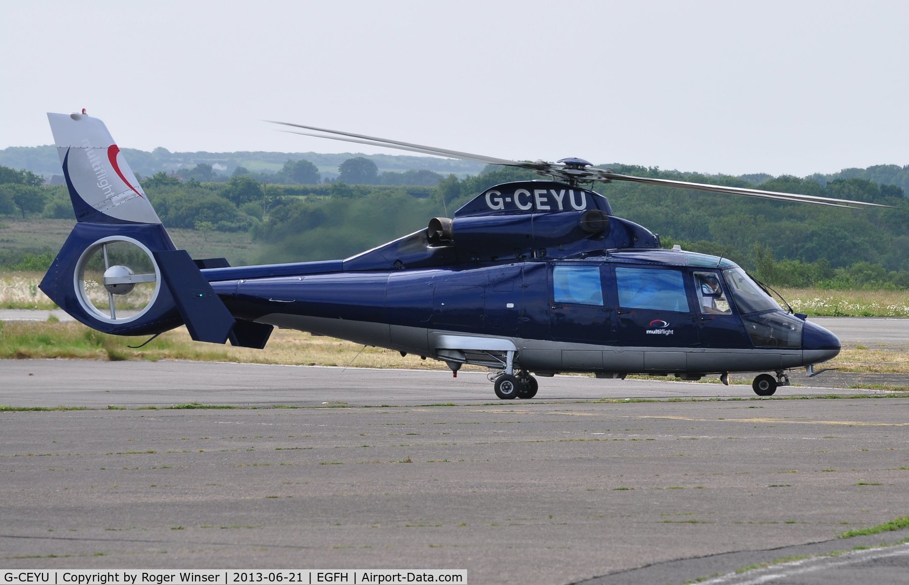 G-CEYU, 1988 Aerospatiale SA-365N-1 Dauphin 2 C/N 6298, Visiting Dauphin helicopter operated by Multiflight Ltd.