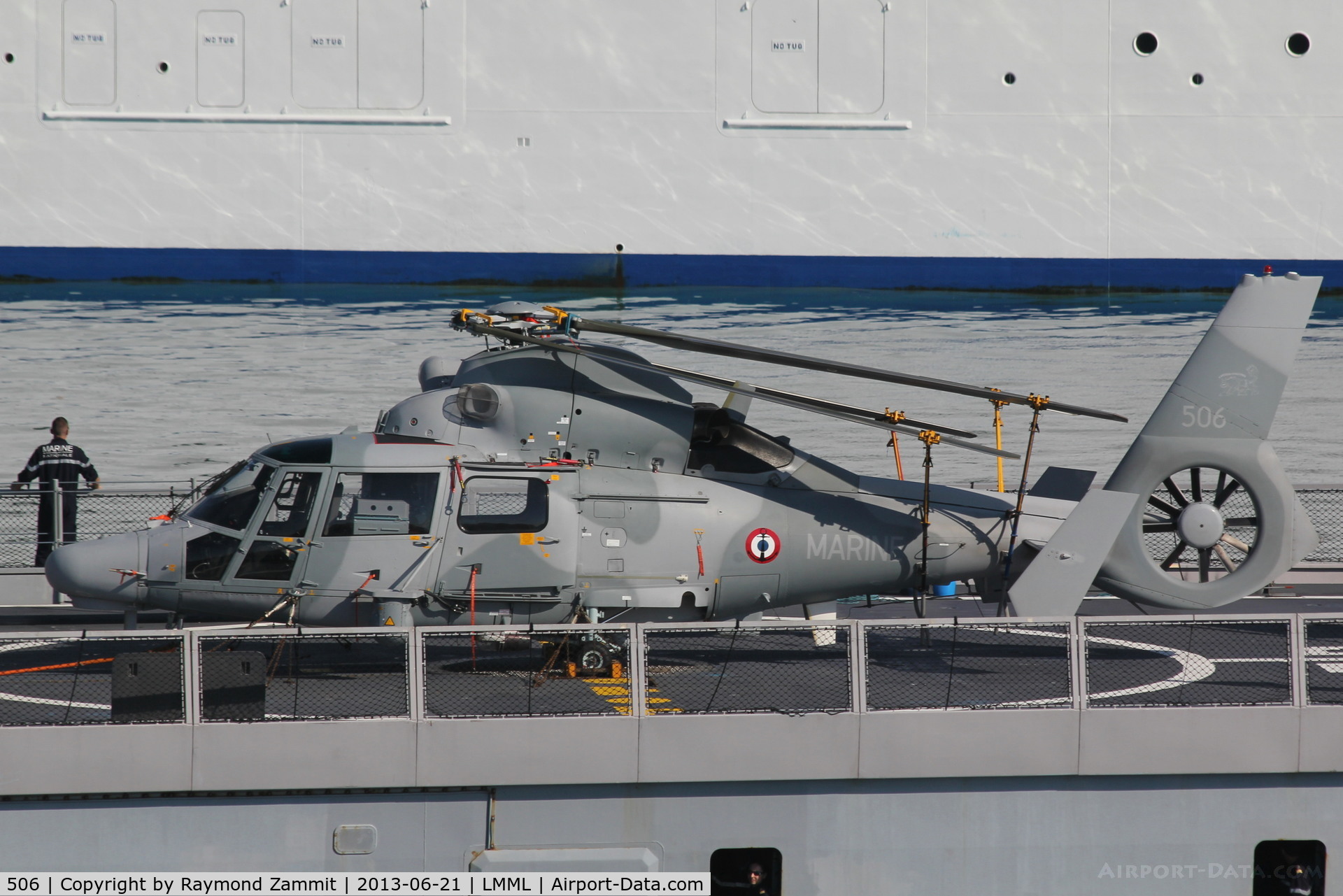 506, Eurocopter AS-565SA Panther C/N 6506, AS565 Panther 506 French Navy aboard FS Forbin in Malta Grand Harbour.