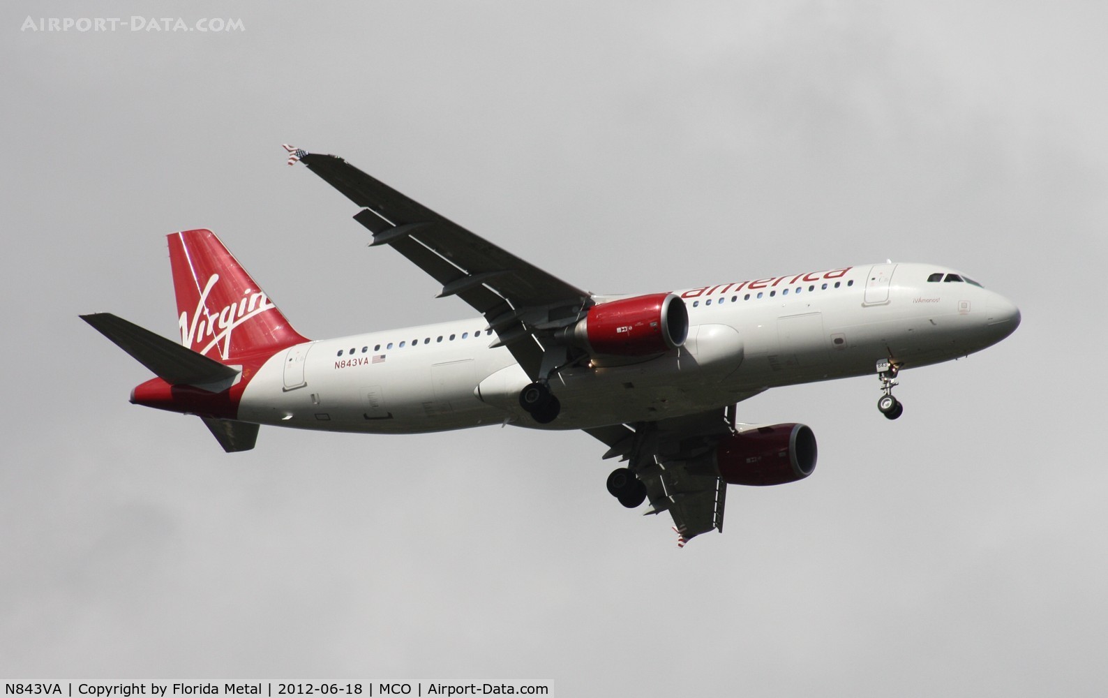 N843VA, 2011 Airbus A320-214 C/N 4814, Virgin America A320