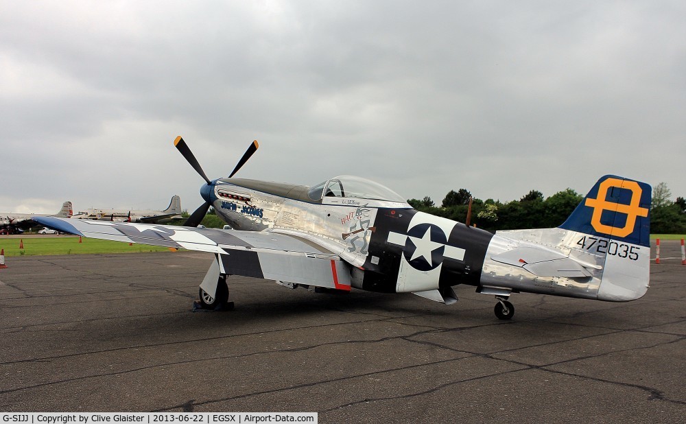 G-SIJJ, 1944 North American P-51D Mustang C/N 122-31894 (44-72035), Ex: HK-2812X > N5411V > 44-72035 > HK-2812P > (N5306M) > F-AZMU > G-SIJJ - Originally and currently in private hands in March 2003