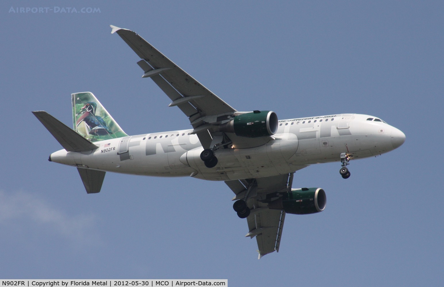 N902FR, 2001 Airbus A319-111 C/N 1515, Woody the Wood Duck Frontier A319