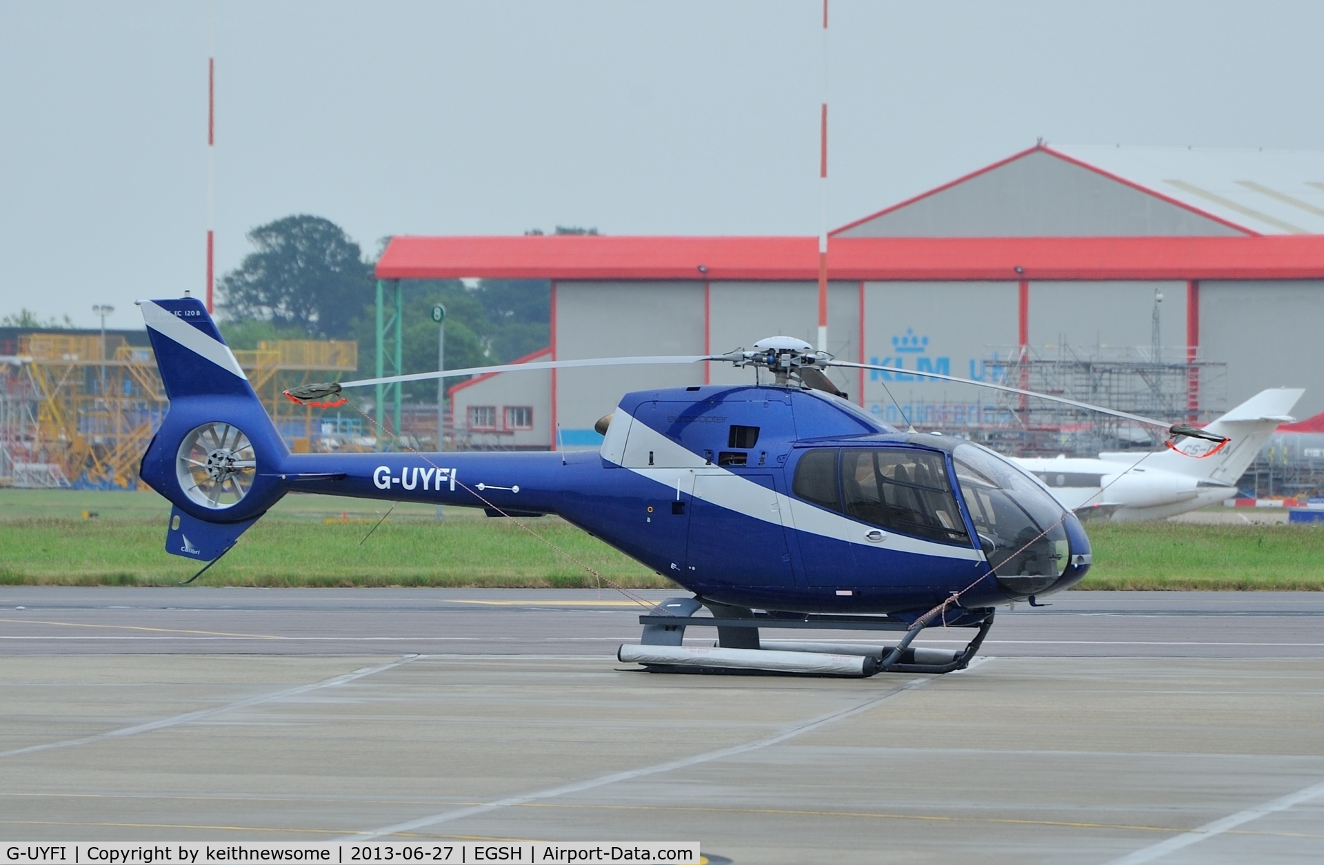 G-UYFI, 2008 Eurocopter EC-120B Colibri C/N 1565, Sitting in the rain !