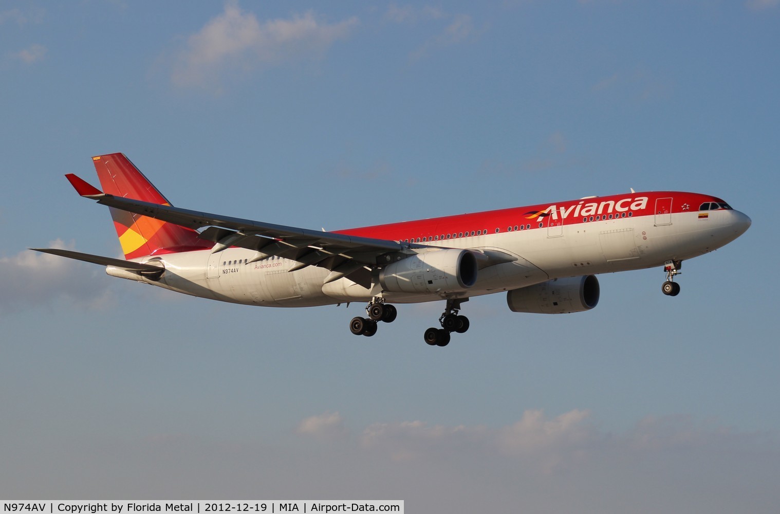 N974AV, 2011 Airbus A330-243 C/N 1208, Avianca A330-200