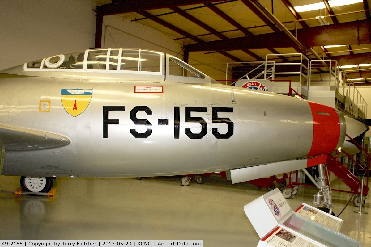 49-2155, 1949 Republic F-84E Thunderjet C/N Not found 49-2155, At Yanks Air Museum , Chino , California