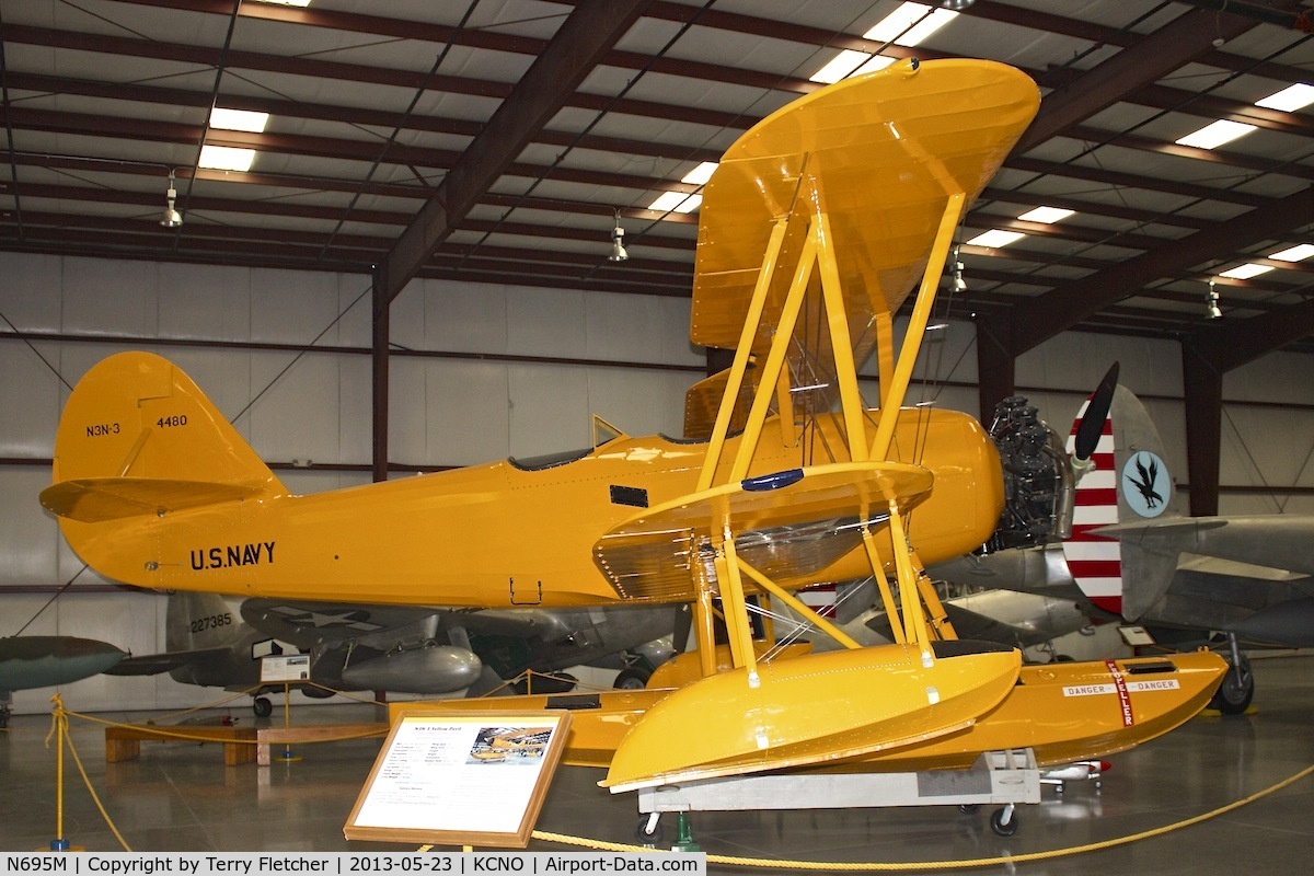 N695M, 1943 Naval Aircraft Factory N3N-3 C/N 4480, At Yanks Air Museum , Chino , California