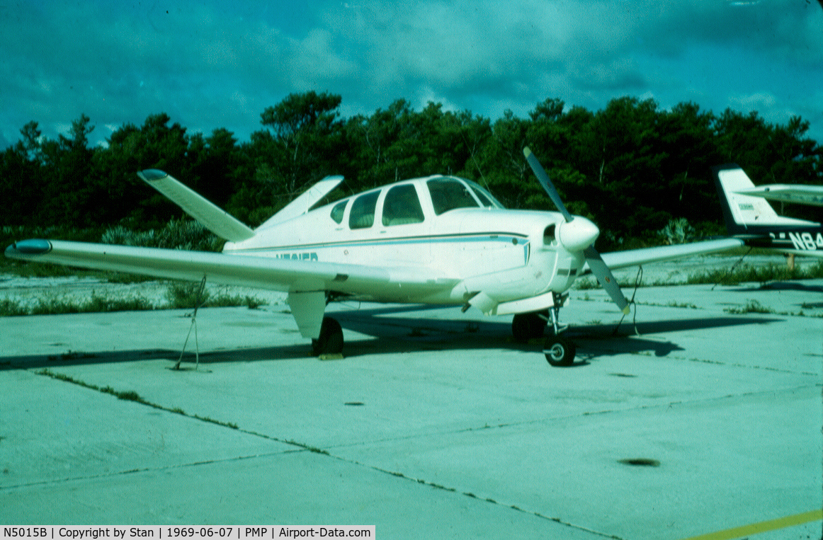 N5015B, Beech F35 Bonanza C/N 4277, N5015B	  Beechcraft Bonanza Model F35Owner:		 POMPANO BEACH AERO CLUB INCAddress:	 1501 E ATLANTIC BOULEVARD, POMPANO BEACH, FL, 33060, Date Cancelled:	 1975-06-09Cancelled To:	 De-Registered
