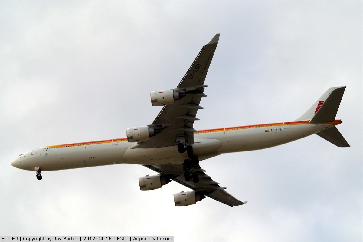 EC-LEU, 2009 Airbus A340-642X C/N 960, Airbus A340-642 [960] (Iberia) Home~G 16/04/2012. On approach 27R.