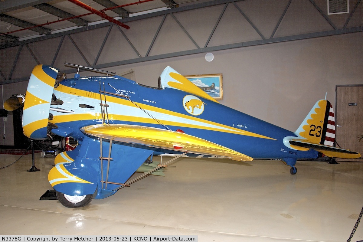 N3378G, 1933 Boeing P-26 Peashooter C/N 33123, Exhibited at Planes of Fame Museum , Chino , California