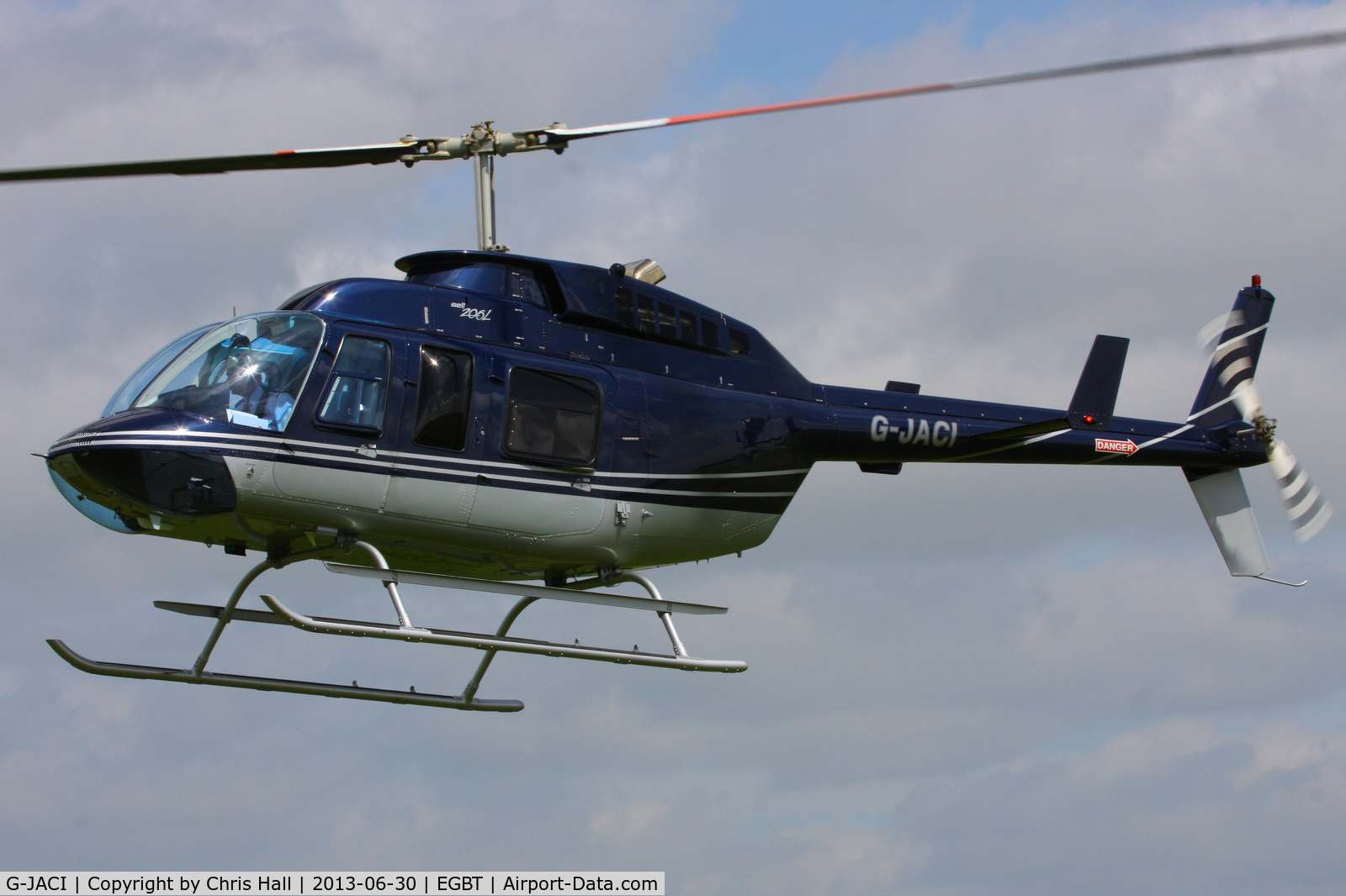 G-JACI, 2008 Bell 206L-4 LongRanger IV LongRanger C/N 52381, being used for ferrying race fans to the British F1 Grand Prix at Silverstone