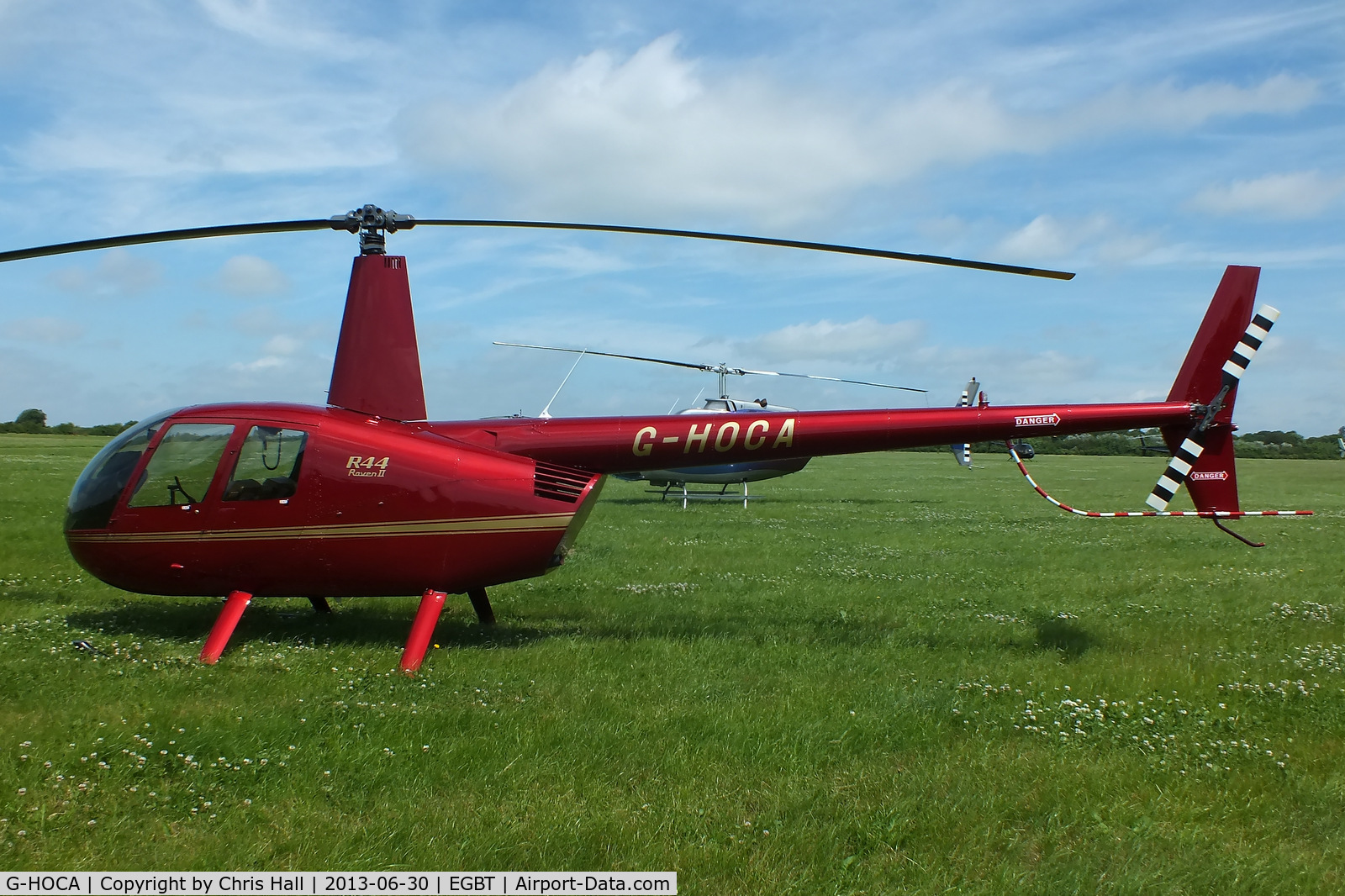 G-HOCA, 2008 Robinson R44 Raven II C/N 12388, being used for ferrying race fans to the British F1 Grand Prix at Silverstone