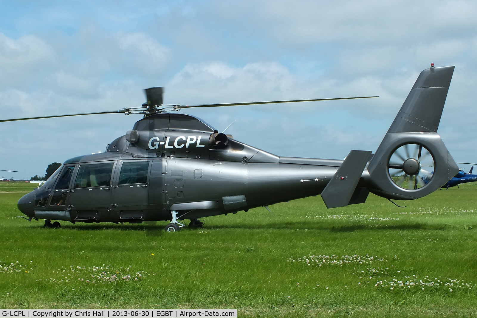 G-LCPL, 1991 Aerospatiale AS-365N-2 Dauphin C/N 6393, being used for ferrying race fans to the British F1 Grand Prix at Silverstone