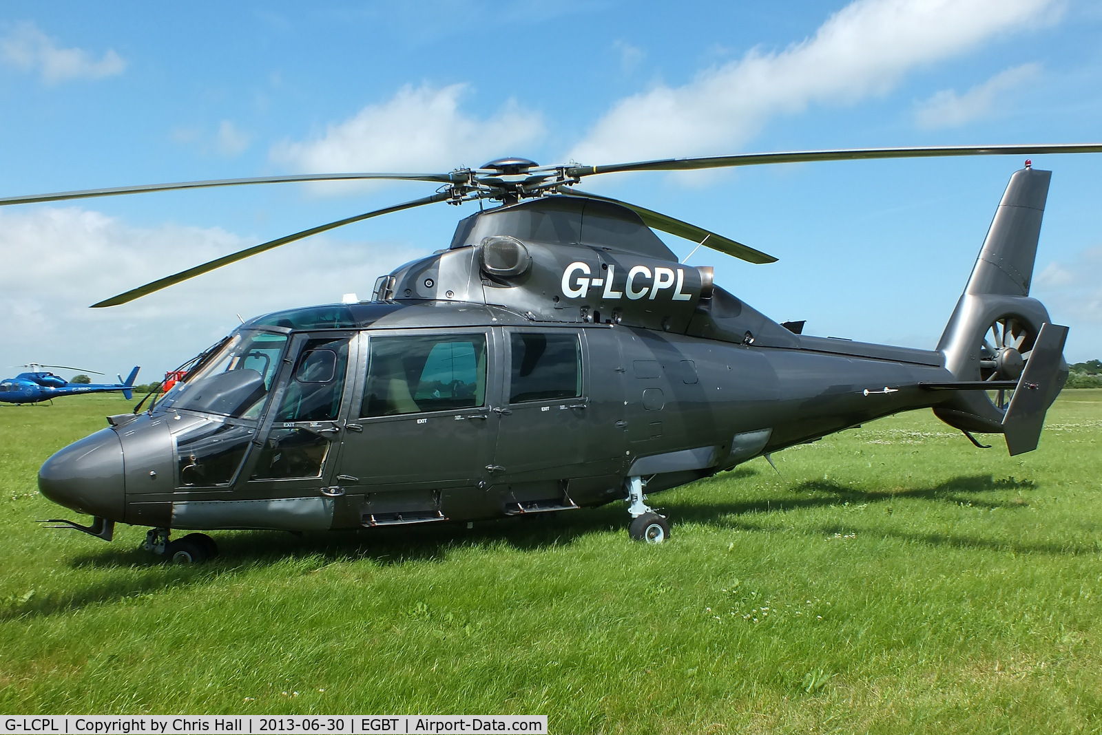 G-LCPL, 1991 Aerospatiale AS-365N-2 Dauphin C/N 6393, being used for ferrying race fans to the British F1 Grand Prix at Silverstone
