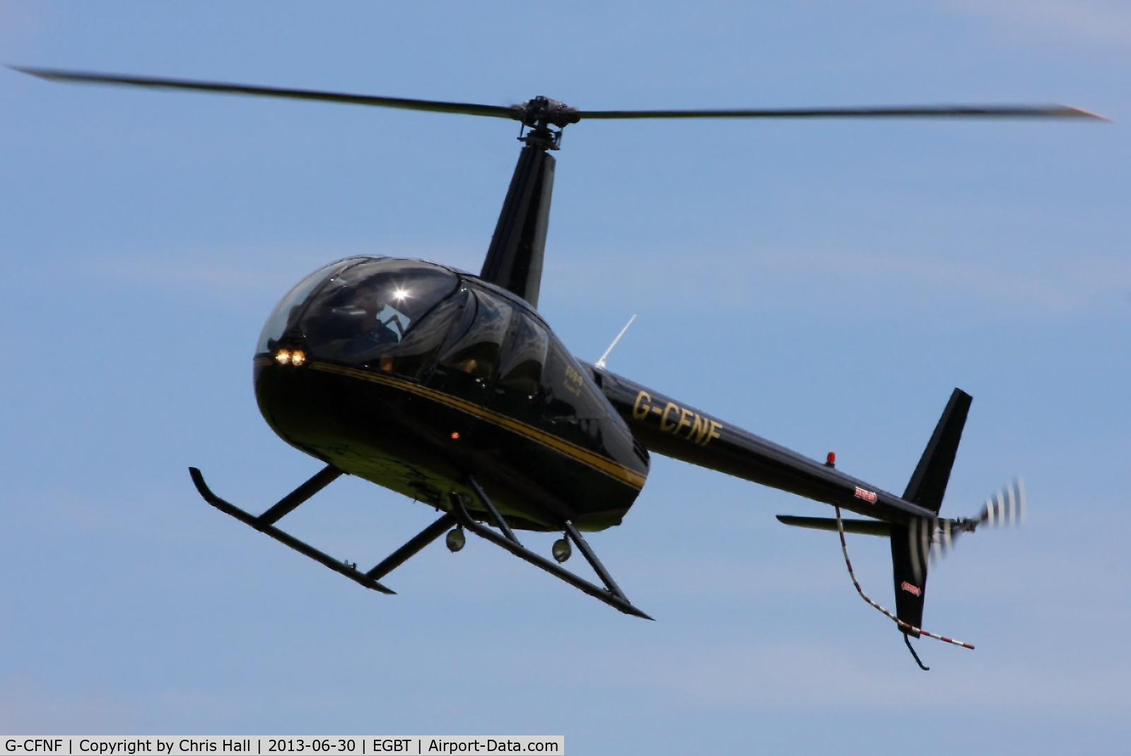 G-CFNF, 2008 Robinson R44 Raven II C/N 12496, being used for ferrying race fans to the British F1 Grand Prix at Silverstone