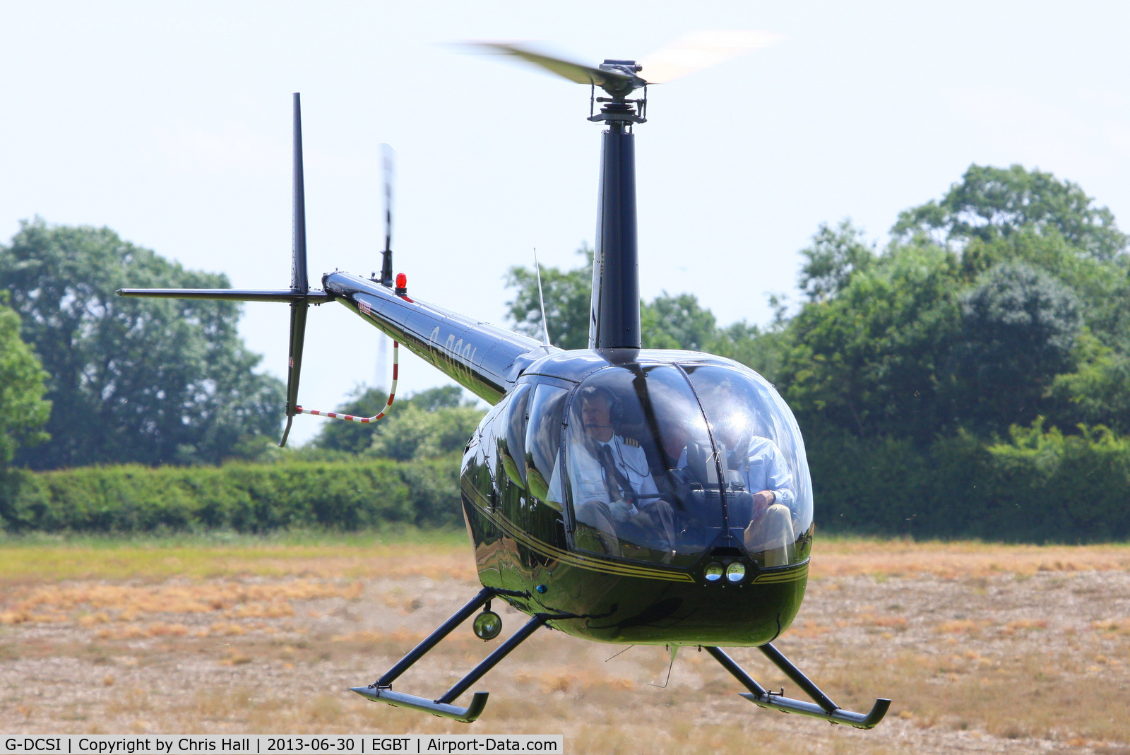 G-DCSI, 2007 Robinson R44 Raven II C/N 11746, being used for ferrying race fans to the British F1 Grand Prix at Silverstone