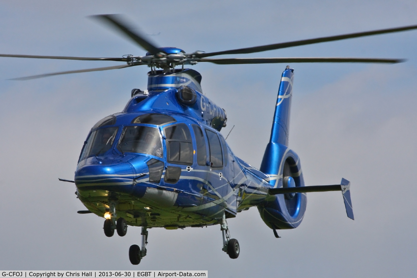 G-CFOJ, 2009 Eurocopter EC-155B-1 C/N 6852, being used for ferrying race fans to the British F1 Grand Prix at Silverstone