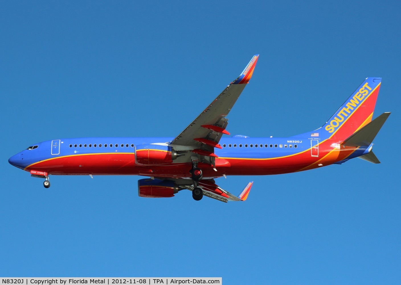 N8320J, 2012 Boeing 737-8H4 C/N 36686, Southwest 737-800