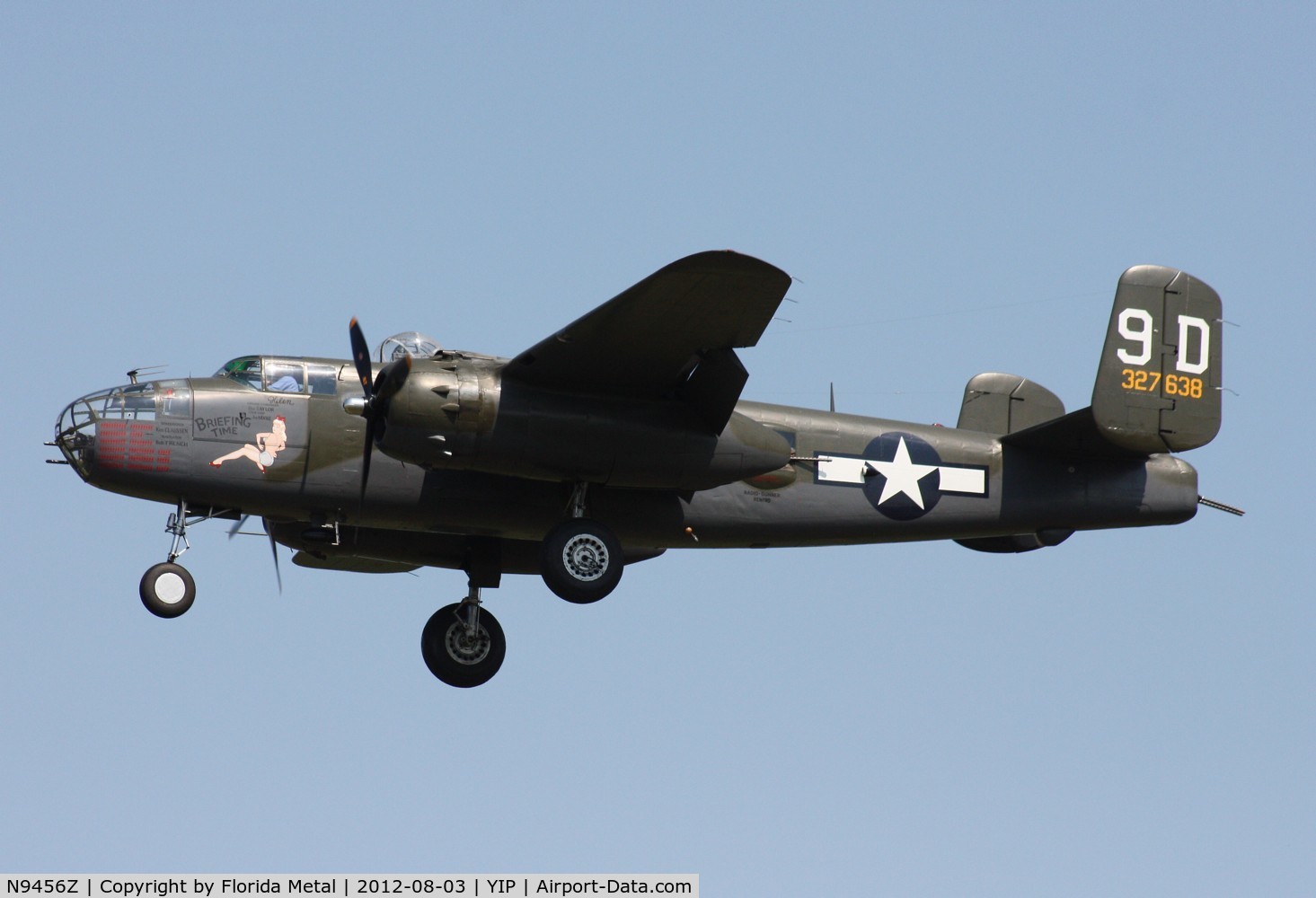 N9456Z, 1943 North American TB-25N Mitchell C/N 108-33214, Briefing Time B-25