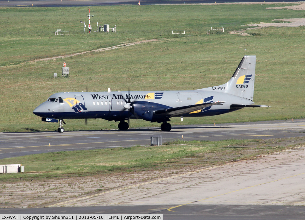 LX-WAT, 1989 British Aerospace ATP(F) C/N 2011, Lining up rwy 31R for departure...