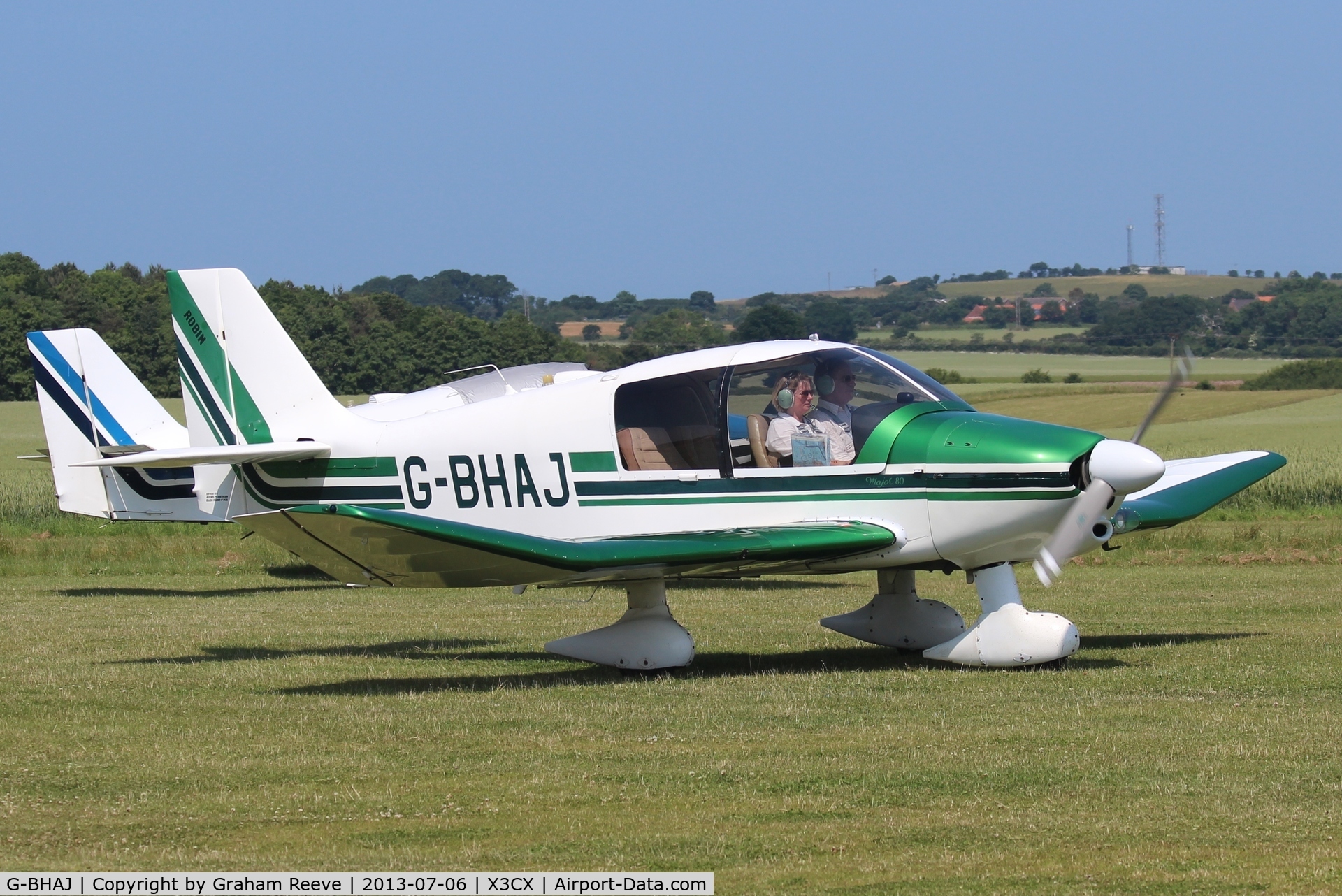 G-BHAJ, 1979 Robin DR-400-160 Chevalier C/N 1430, Just landed at Northrepps.