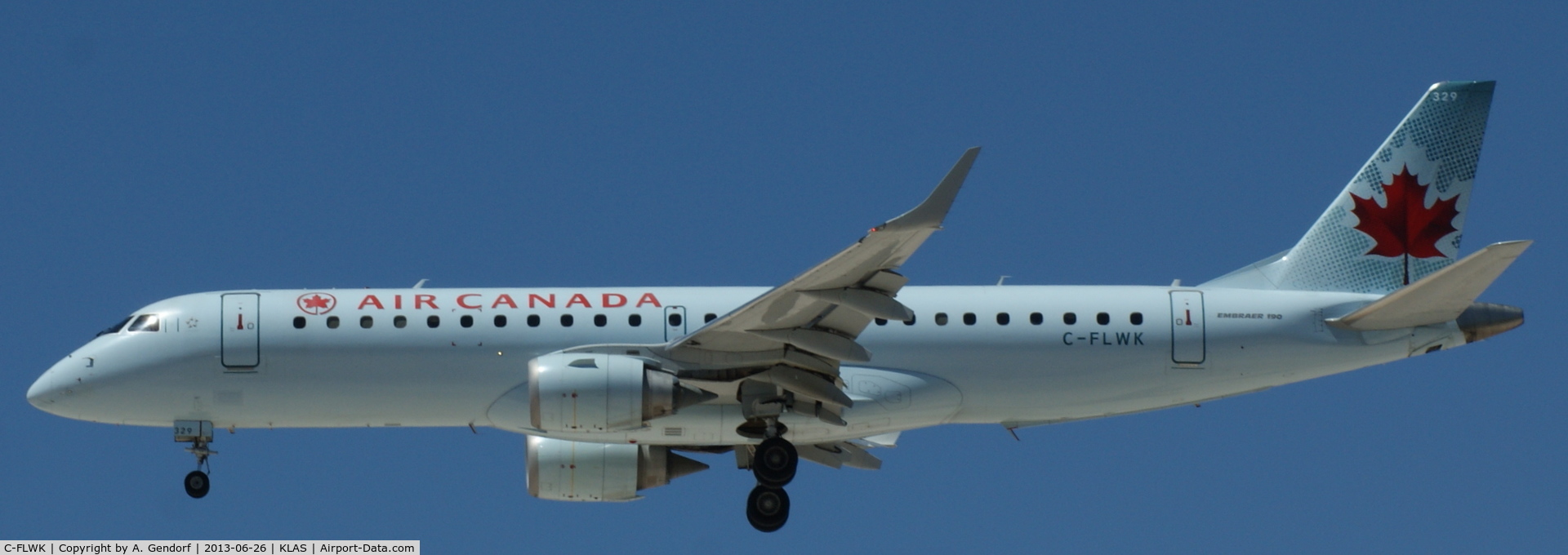 C-FLWK, 2007 Embraer 190AR (ERJ-190-100IGW) C/N 19000096, Air Canada, seen here landing at Las Vegas Int´l(KLAS)