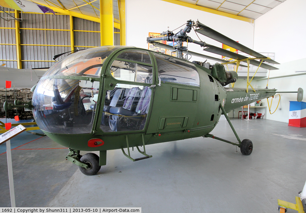 1692, Aérospatiale SA-316B Alouette III C/N 1692, Preserved inside St-Victoret Museum... Was used by French Army by the past and based at 5th RHC of Pau Air Base