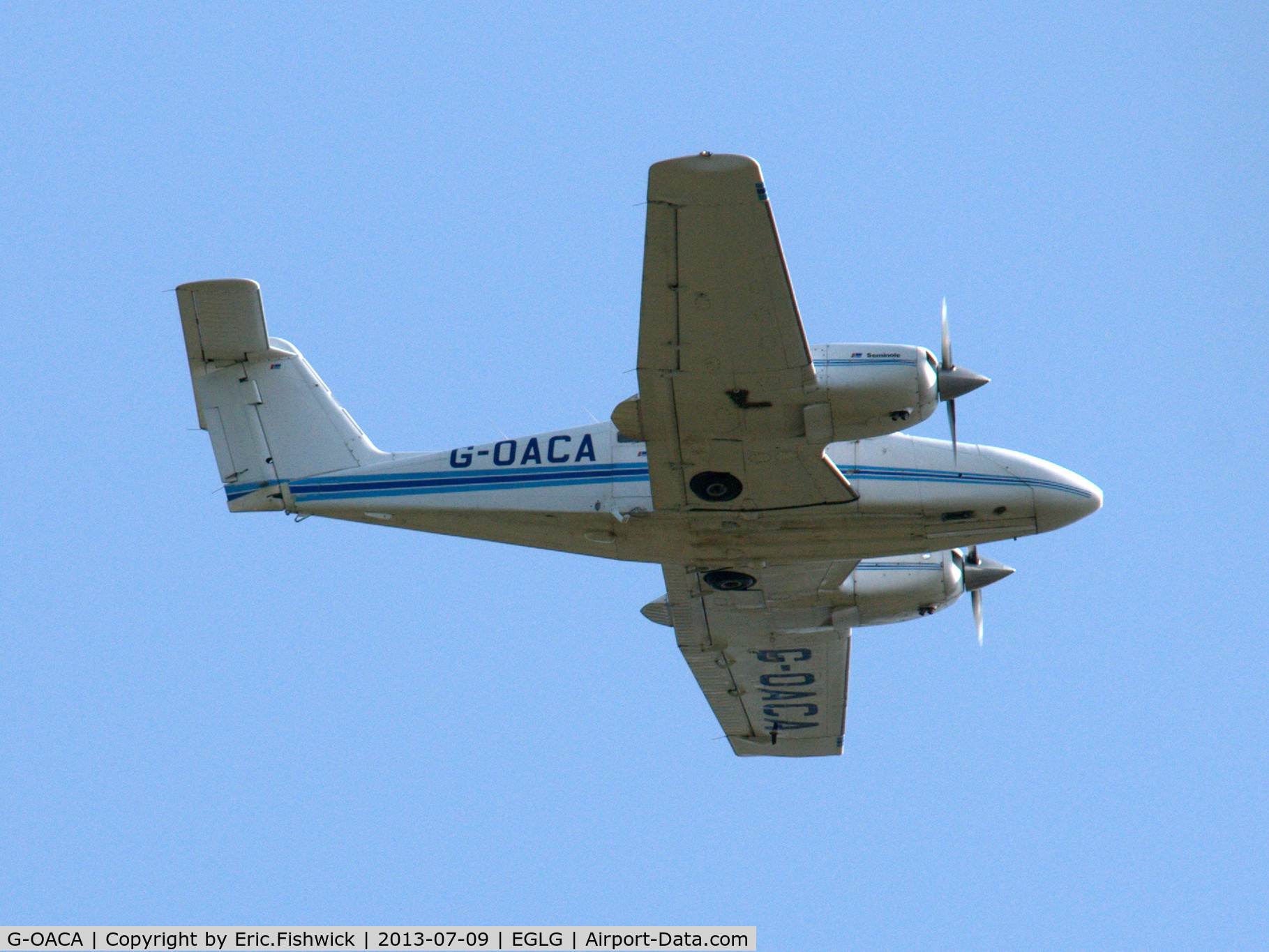 G-OACA, 1979 Piper PA-44-180 Seminole C/N 44-7995202, 42. G-OACA from Panshanger Airfield overflying Tewin Village.