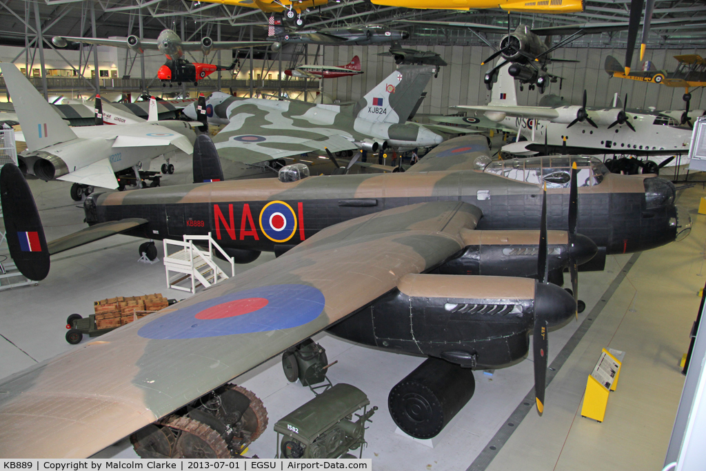 KB889, Avro 683 Lancaster B10 C/N KB889, Avro 683 Lancaster B10. In the AirSpace hangar, Imperial War Museum Duxford, July 2013.