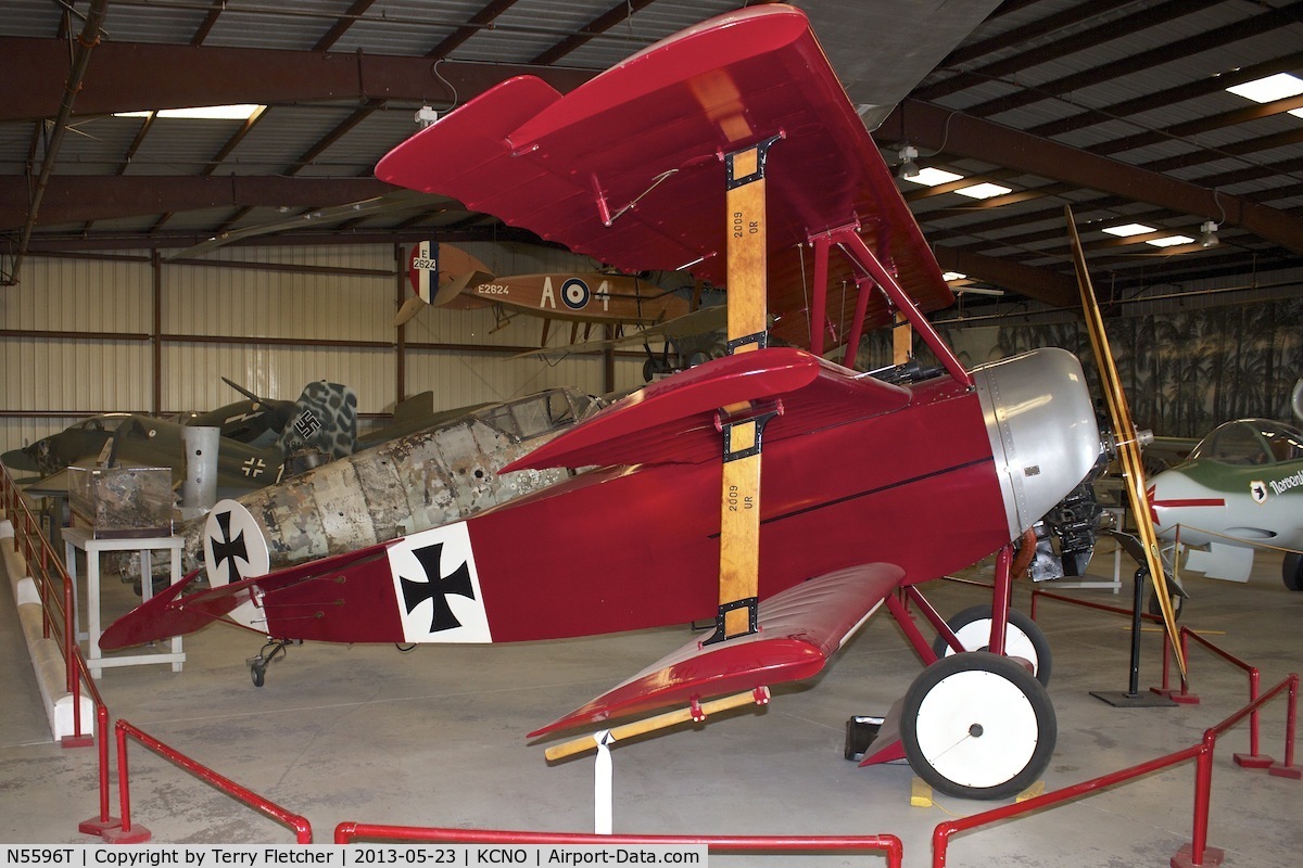 N5596T, 1980 Fokker Dr.1 Triplane Replica C/N DH-1, At Planes of Fame Museum , Chino , California
