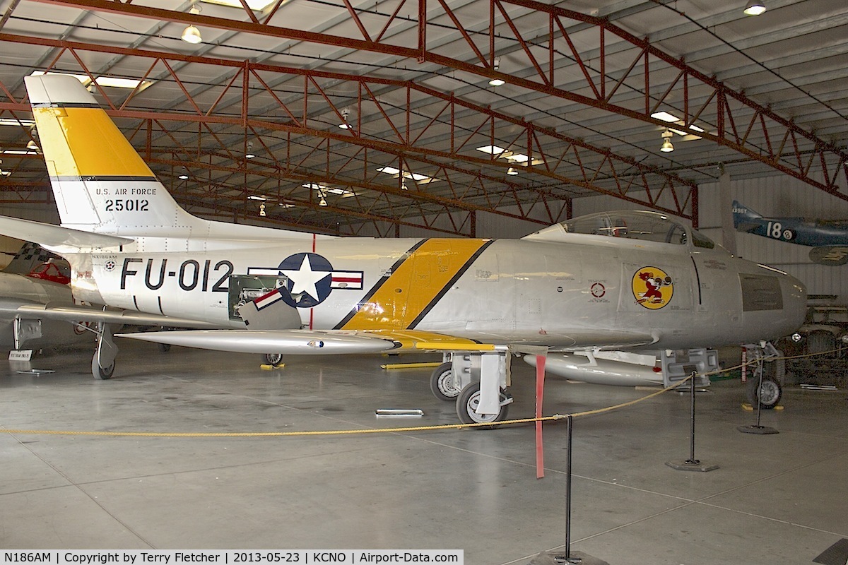 N186AM, 1952 North American F-86F Sabre C/N 191-708, At Planes of Fame Museum , Chino , California