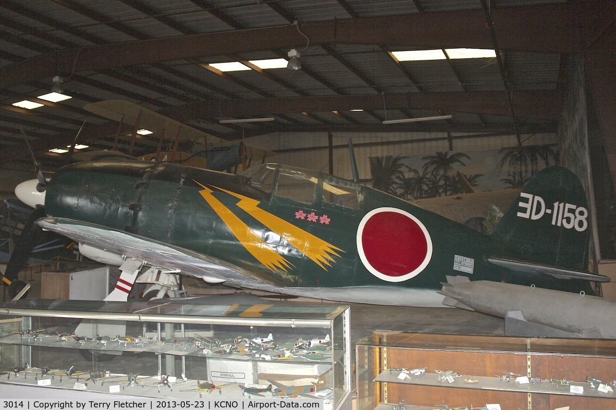 3014, 1943 Mitsubishi J2M3 Raiden D4 C/N 0000, At Planes of Fame Museum , Chino California