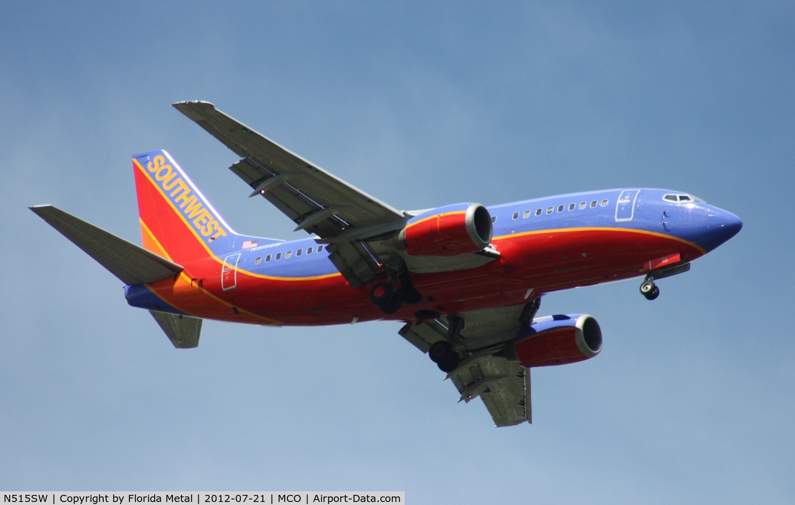 N515SW, 1991 Boeing 737-5H4 C/N 25154, Southwest 737-500