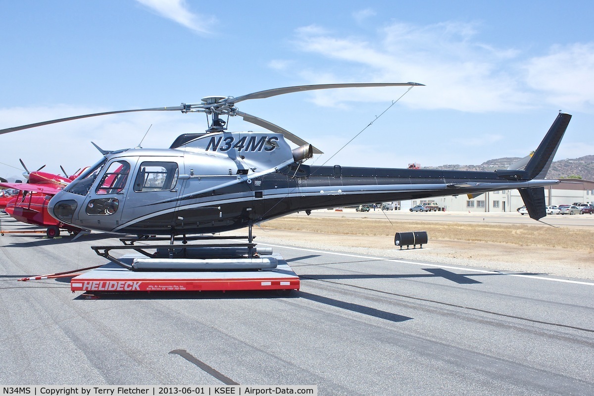 N34MS, Eurocopter AS-350B-2 Ecureuil C/N 7212, At 2013 Wings Over Gillespie Airshow , San Diego , California