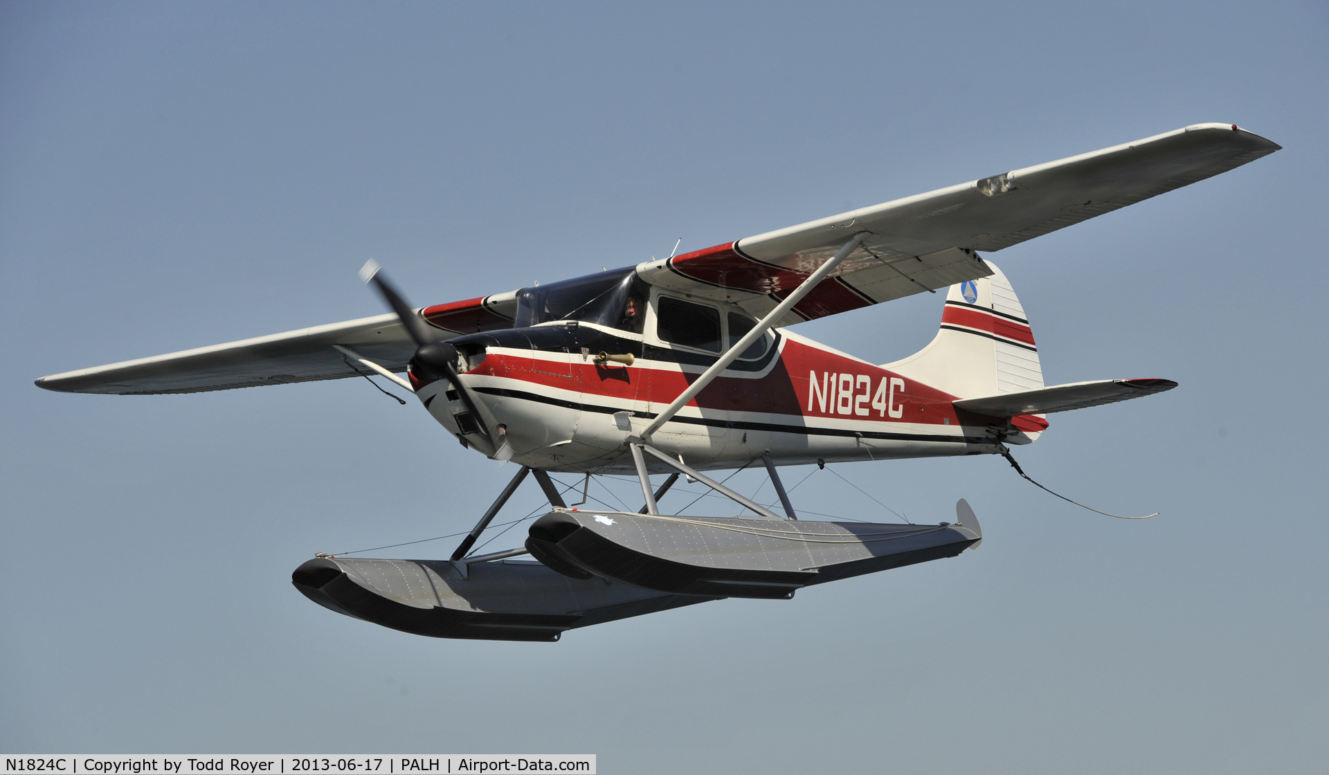 N1824C, 1953 Cessna 170B C/N 25968, Departing Lake Hood